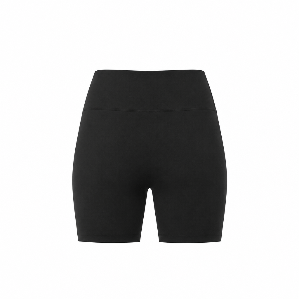 Black biker shorts back view